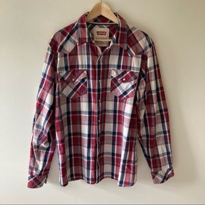 Levi Men’s Plaid Plaid Button Down Shirt